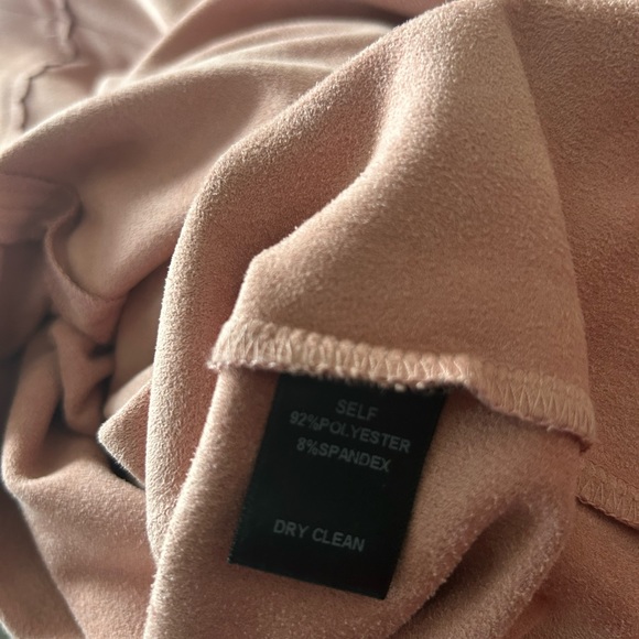 NWT Soprano Dress Women Medium Party Faux Suede Stretchy High Neck Pink - Picture 10 of 11